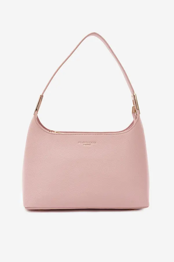 FLORA & CO Кожена чанта Flora&amp;Co в розово Gretta