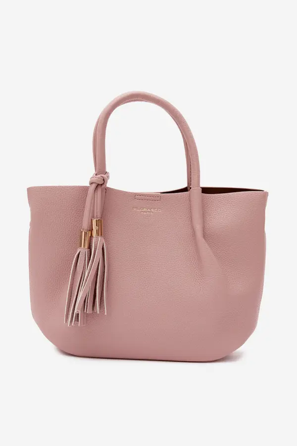 FLORA & CO Кожена чанта Flora&amp;Co в розово