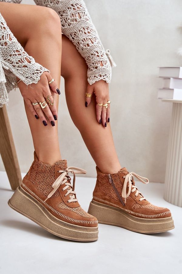 Maciejka Кожени Боти На Платформа И Котур Maciejka