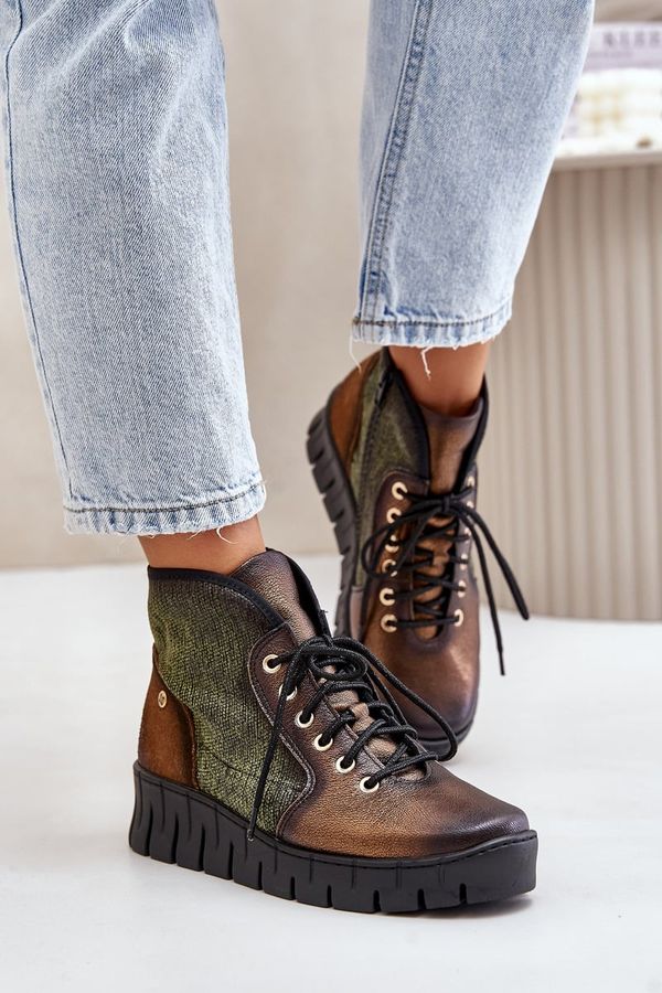 Maciejka Кожени Боти На Платформа И Котурни Maciejka