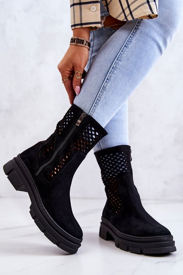 Nicole Кожени боти Workers Nicole Black 2711