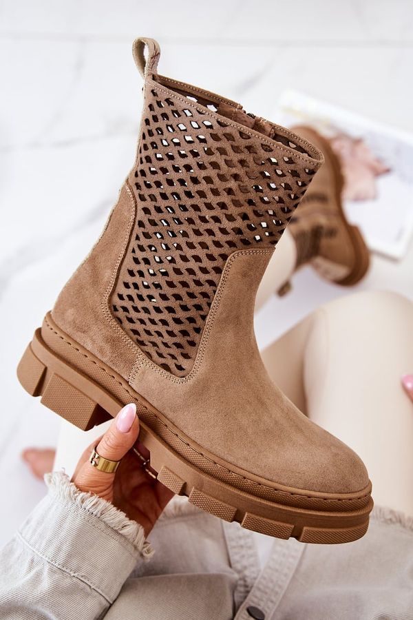 Nicole Кожени ботуши Workers Nicole Светлокафяви 2711