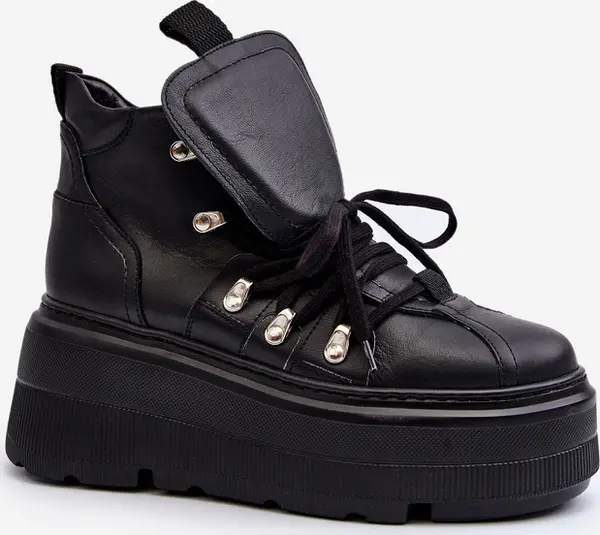 Zazoo Кожени дамски спортни обувки Zazoo 3416 черни