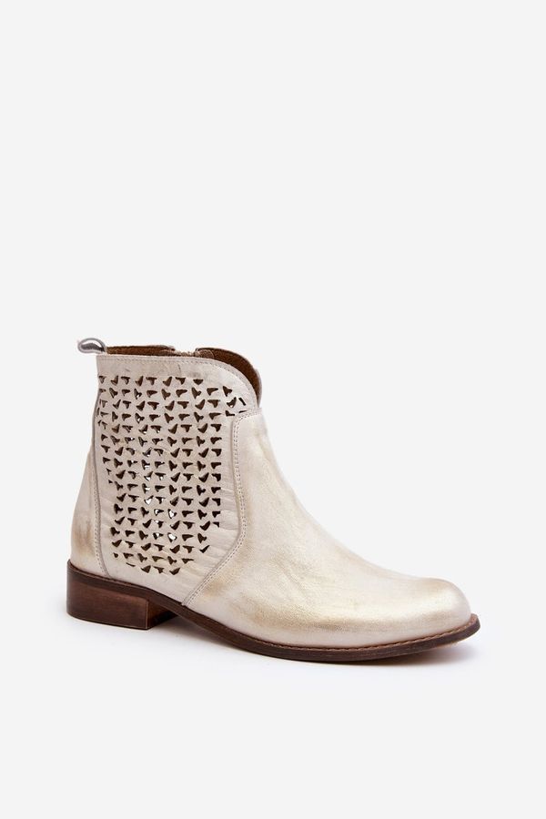 Zazoo Кожени изрязани ботуши Zazoo