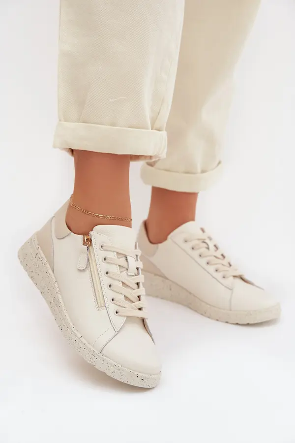 EVENTO Кожени мокасини EVENTO с цип бежови Доротея