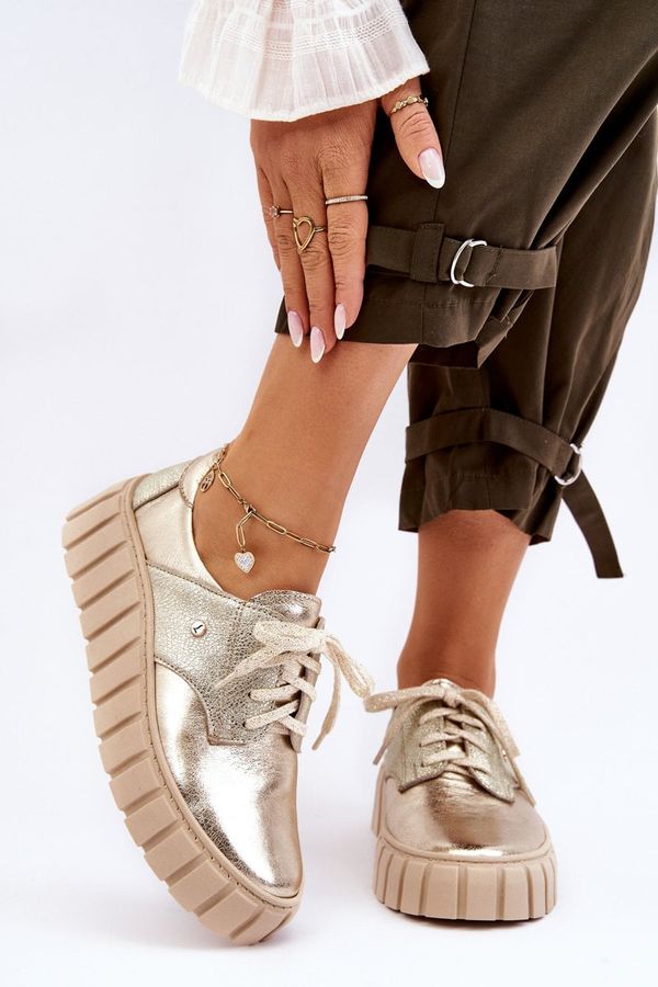 Zazoo Кожени обувки на платформа Zazoo