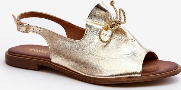 Zazoo Кожени плоски сандали Zazoo 2898 злато