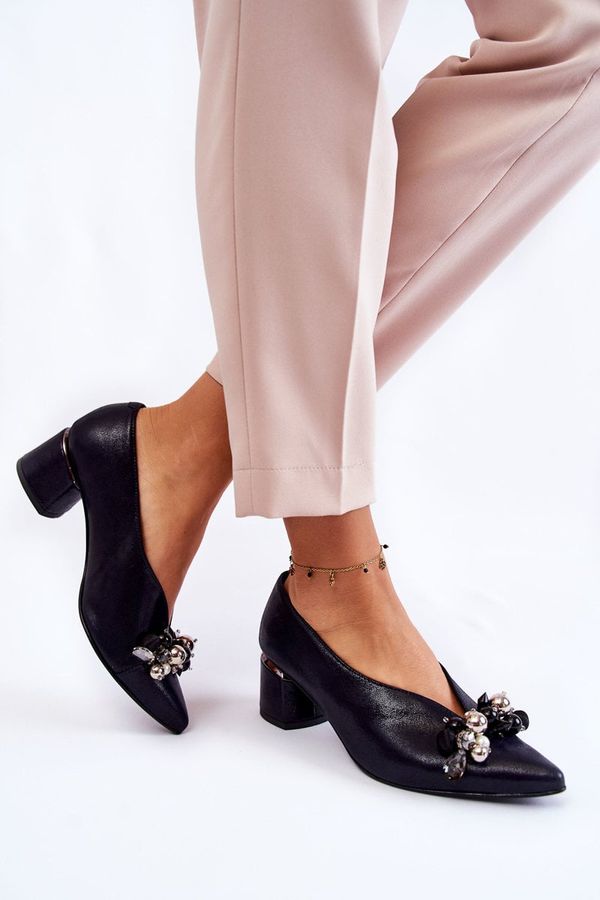 Laura Messi Кожени помпи с декорация Laura Messi 2487 Тъмносиньо