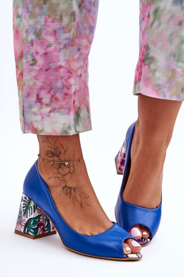 Lewski Shoes Кожени помпи с декоративен ток Lewski Shoes