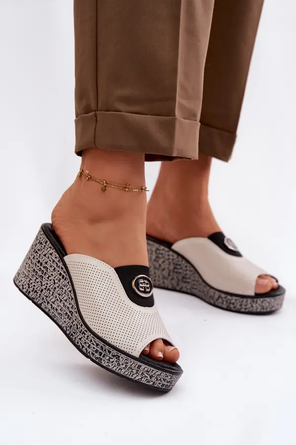 S. BARSKI Кожени сандали на платформа S.Barski