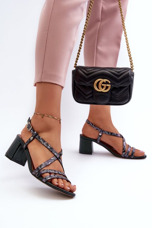 Maciejka Кожени сандали с нисък ток Maciejka