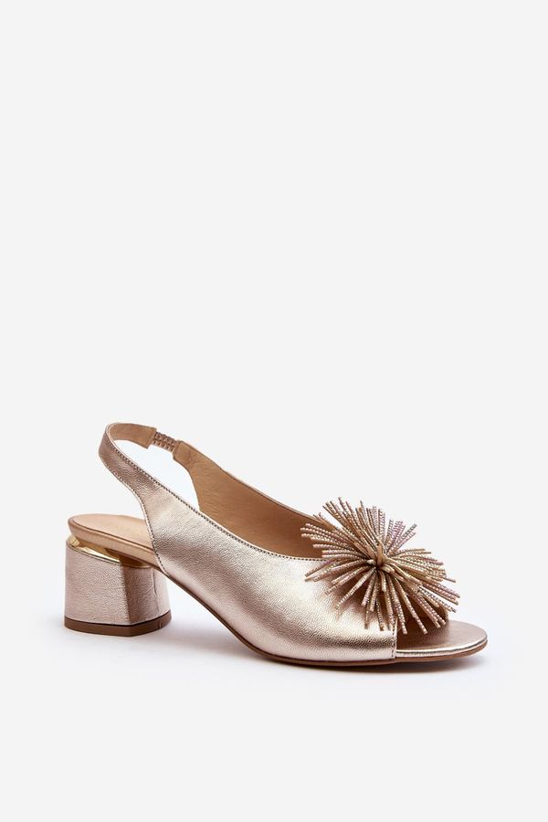 Laura Messi Кожени сандали с орнамент Laura Messi 2719 Gold