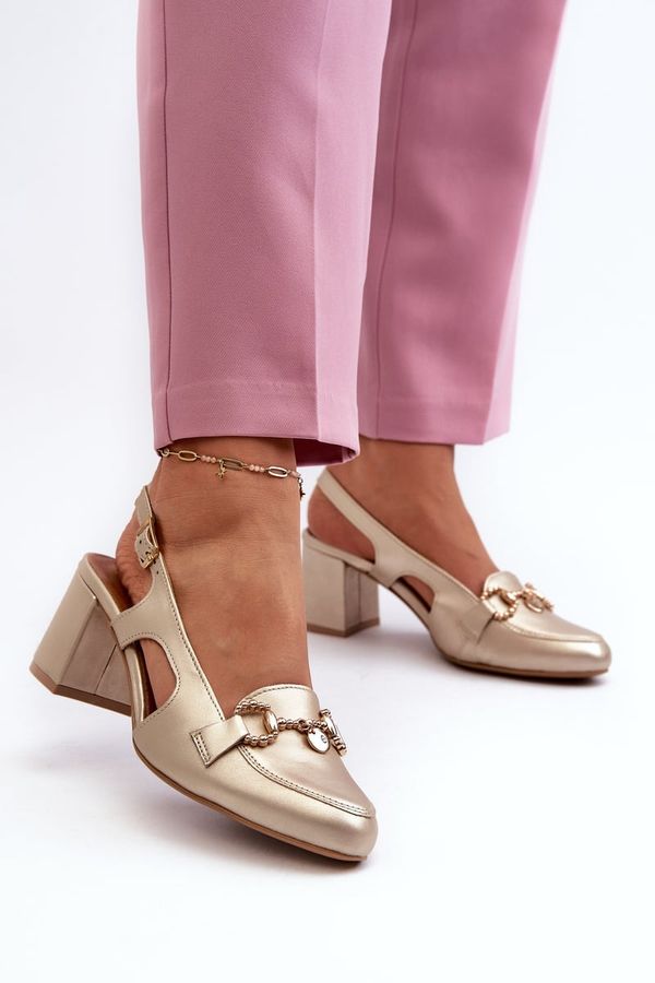 Maciejka Кожени сандали с ток Maciejka