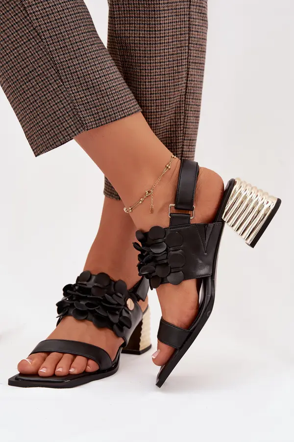 S. BARSKI Кожени сандали с висок ток S. BARSKI