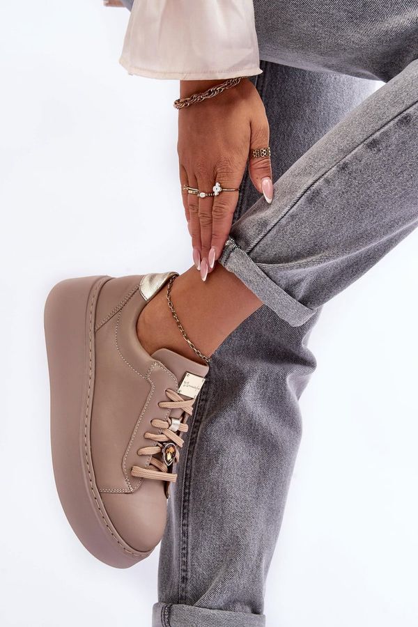 Maciejka Кожени спортни обувки на платформа Maciejka