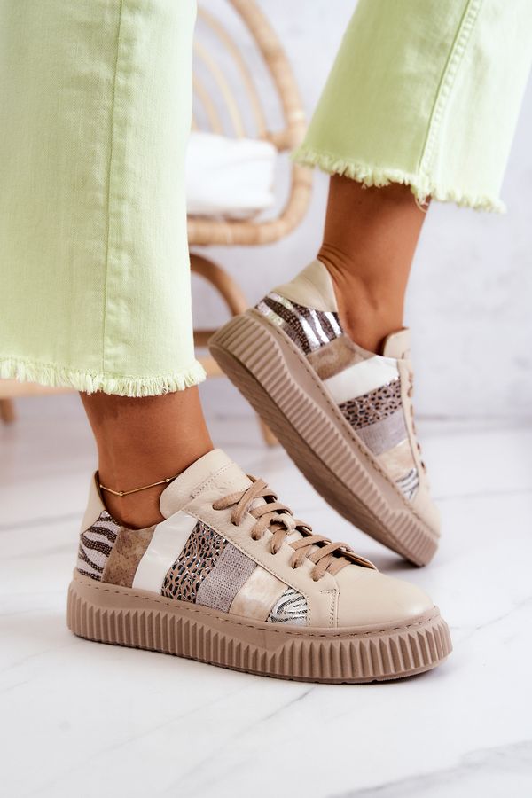 Maciejka Кожени Спортни Обувки На Платформа Maciejka