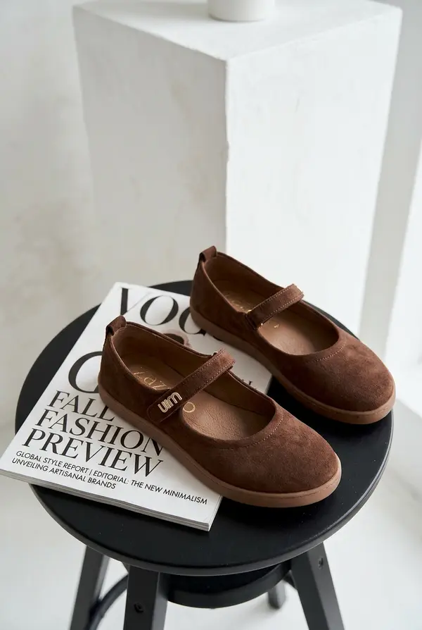 Zazoo Кожени велурени балерини Zazoo