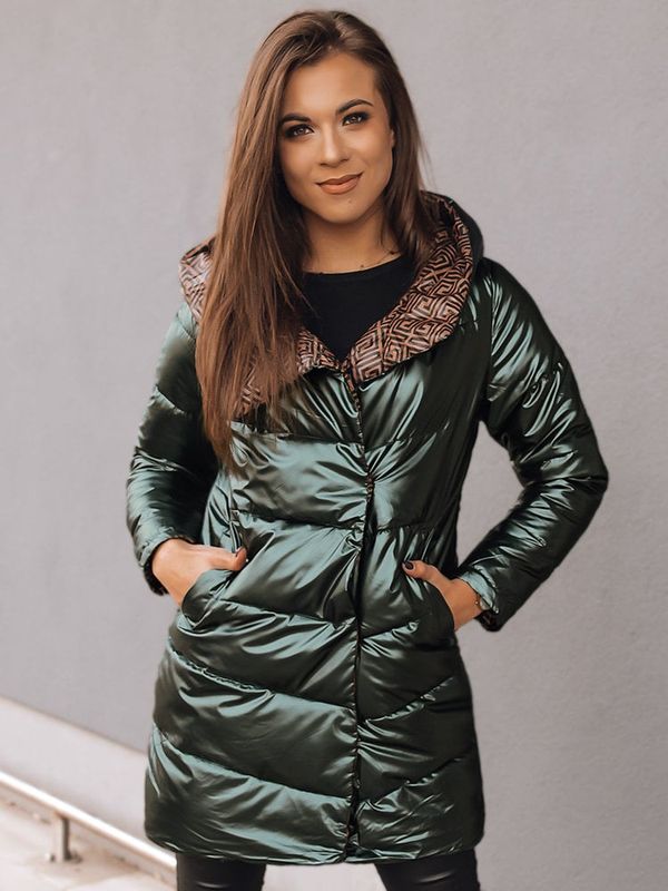 DStreet Kurtka damska dwustronna DELSY LONG zielona Dstreet