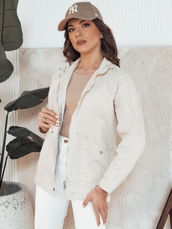 DStreet Kurtka damska jeansowa BERENICES jasnobeżowa Dstreet