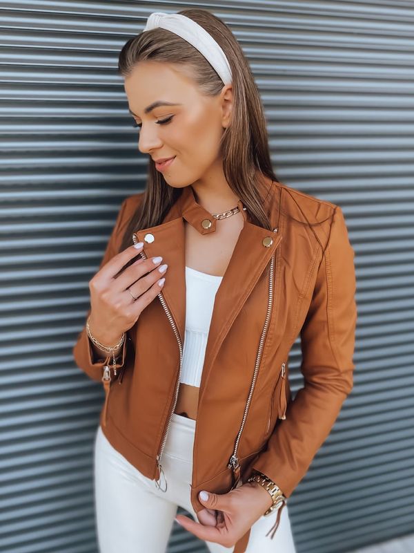 DStreet Kurtka damska ramoneska LAVO kamelowa Dstreet