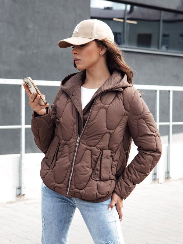 DStreet Kurtka damska zimowa WINDGLAM kawowa Dstreet