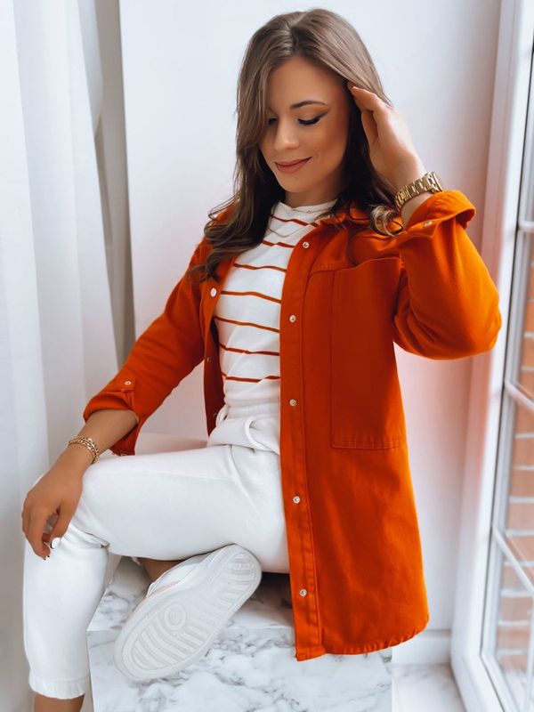 DStreet Kurtka koszulowa damska CALIFORNICATION pomarańczowa Dstreet