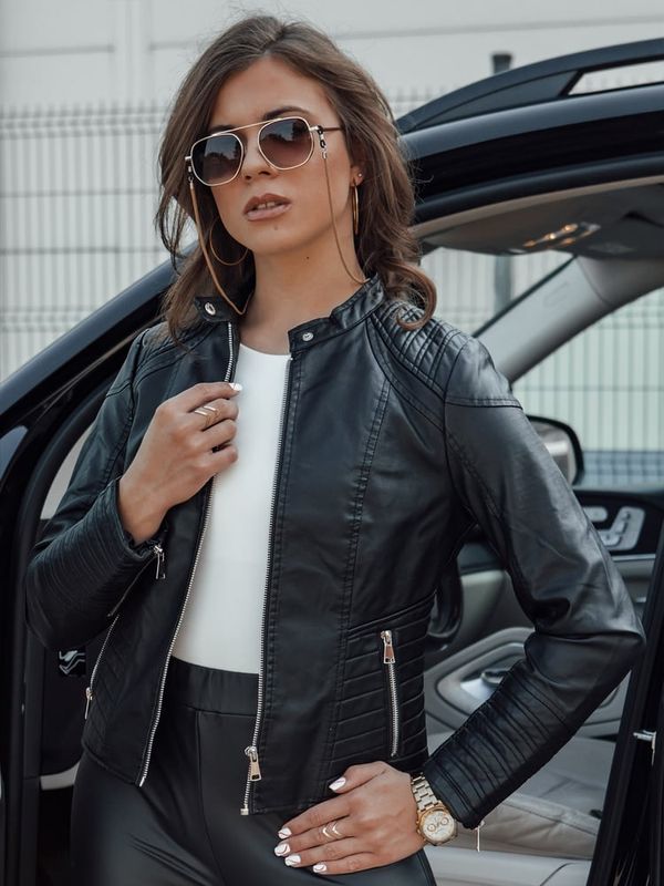 DStreet Kurtka skórzana damska krótka przejściowa APRIL czarna Dstreet