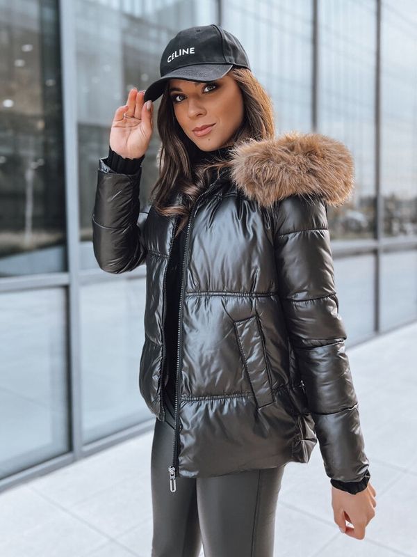 DStreet Kurtka zimowa damska pikowana SPARKLE czarna Dstreet