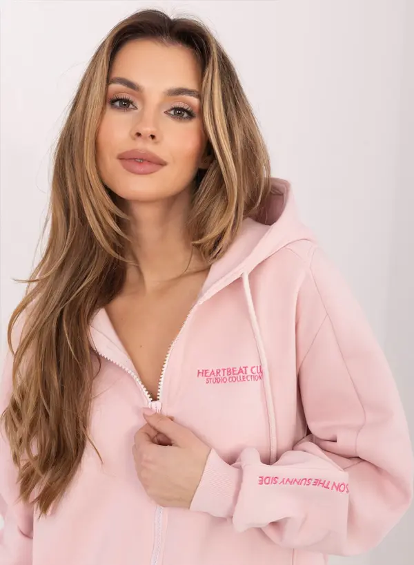 Sublevel Къс розов суичър с качулка