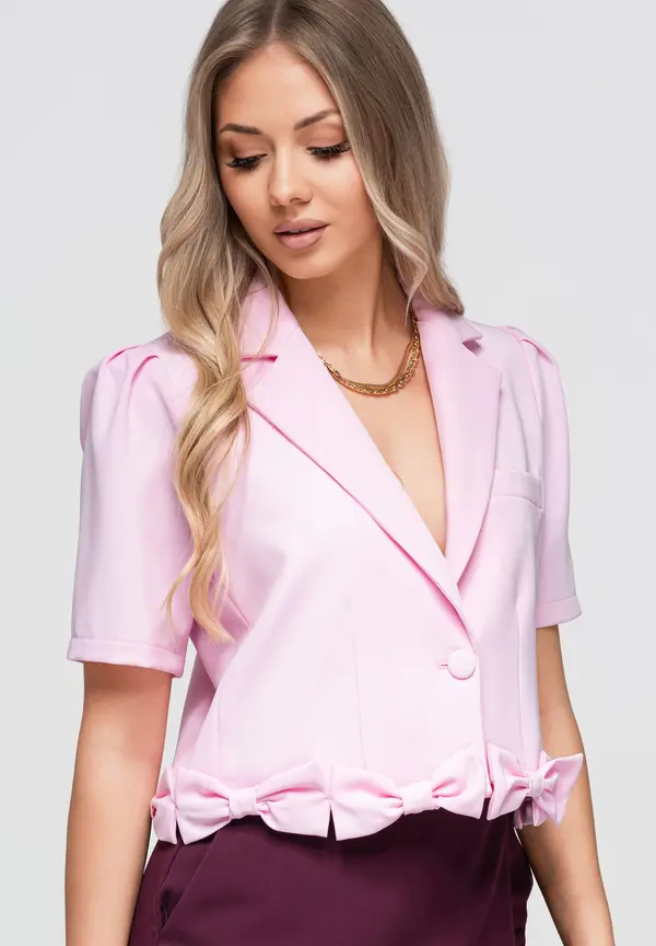 Ombre Късо дамско сако с декоративни детайли