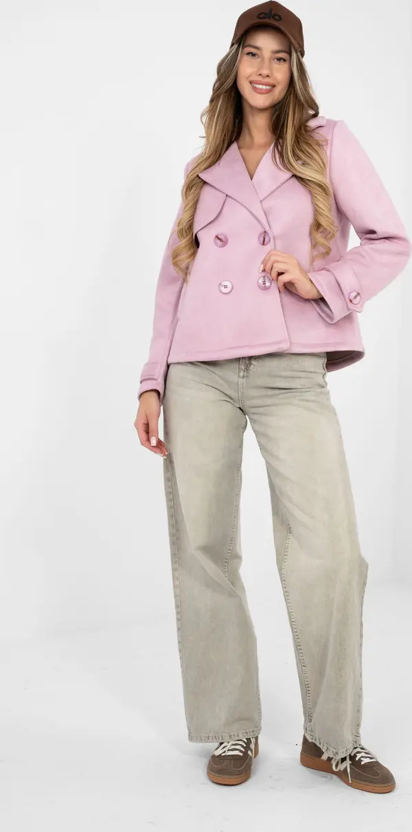 Factory Price Късо пастелно розово палто