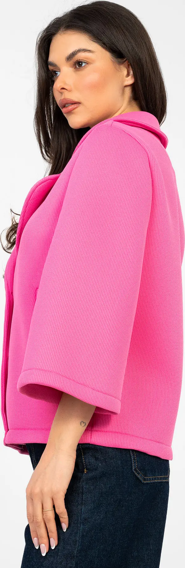 Factory Price Късо тъмно розово палто