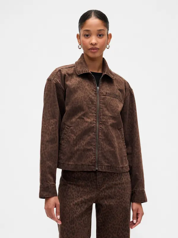 GAP Късо яке с леопардов принт GAP