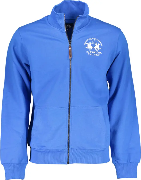 La Martina LA MARTINA MEN'S BLUE ZIP-UP SWEATSHIRT