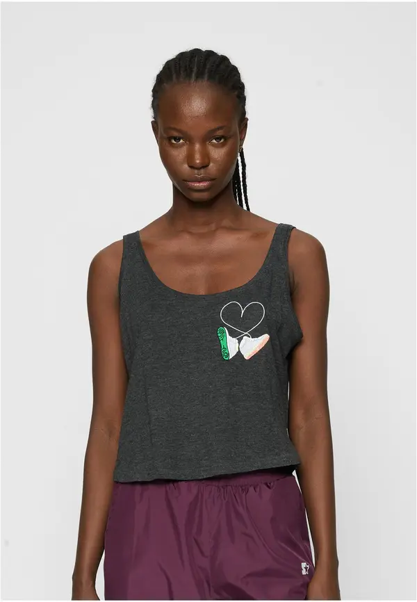 Mister Tee Ladies Kicks Love EMB Tank charcoal