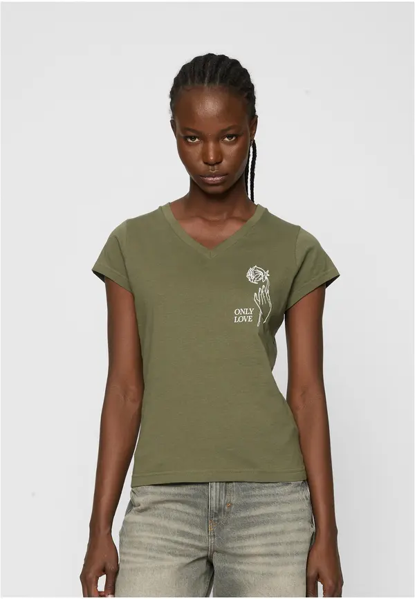 Mister Tee Ladies Only Love Olive Tee