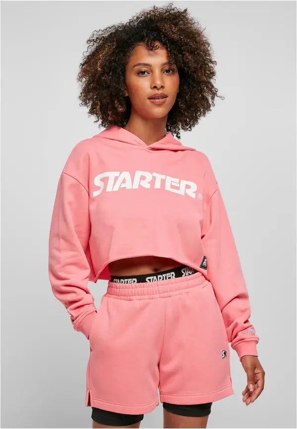 Starter Black Label Ladies Starter Cropped Hoody pinkgrapefruit