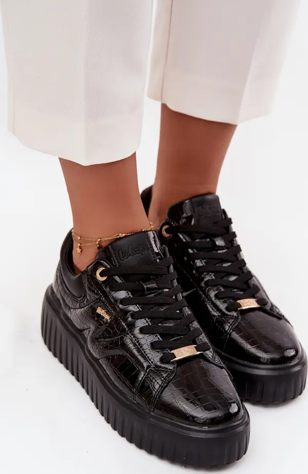 Lee Cooper Лакирани дамски кецове на платформа Lee Cooper