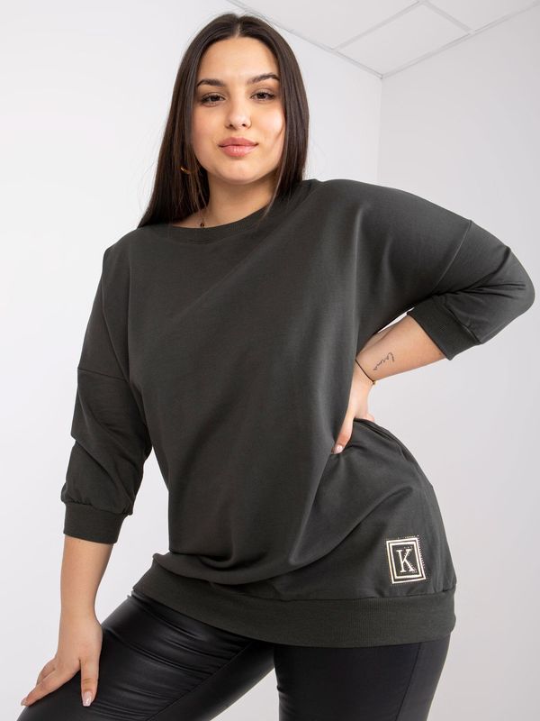 Fashionhunters Larger khaki blouse with Odile guziki on shoulders