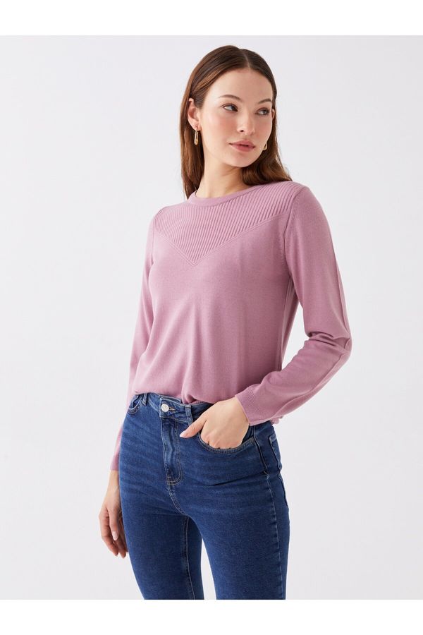 LC Waikiki LC Уайкики кръг врата жените трикотаж пуловер с шарени дълги ръкави