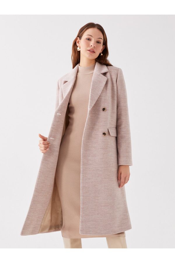 LC Waikiki LC Уайкики яке яка прав дълъг ръкав дебел дамски щампован палто