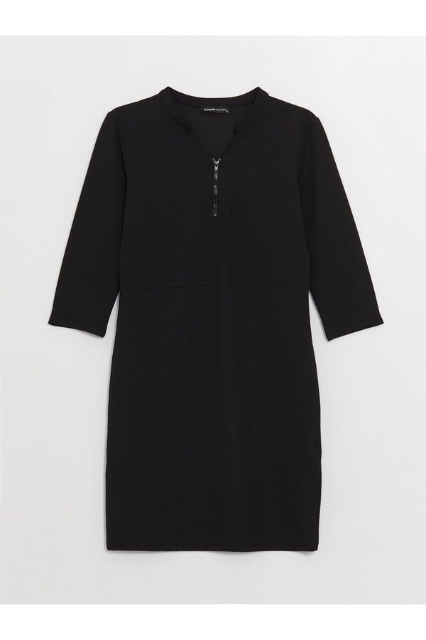 LC Waikiki LC Уайкики жените екипажа врата прав дълъг ръкав рокля