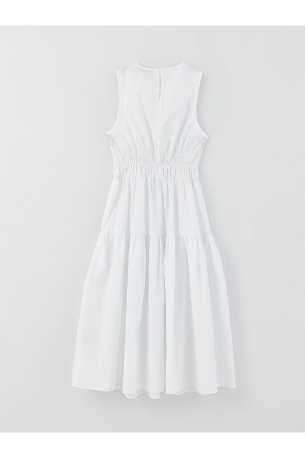 LC Waikiki LC Waikiki екипажа врата жените Poplin рокля