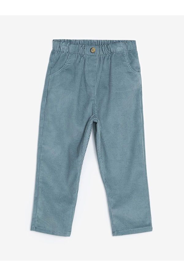 LC Waikiki LC Waikiki LCW Elastic Waist Baby Girl Velvet Trousers