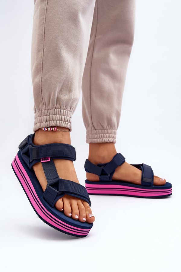 Kesi Lee Cooper Women's Platform Sandals - Navy Blue