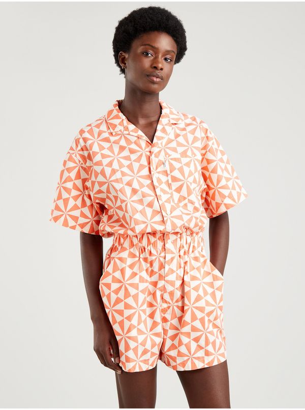 Levi's® Levi&#39;s Cream-orange women&#39;s patterned short jumpsuit Levi&#39;s - Women&#39;s®