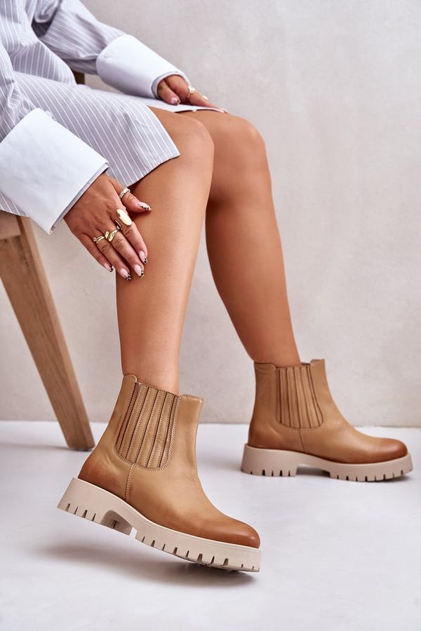 Lewski Shoes Lewski Shoes Дамски ботуши с плосък ток Lewski 3611 Кафяв