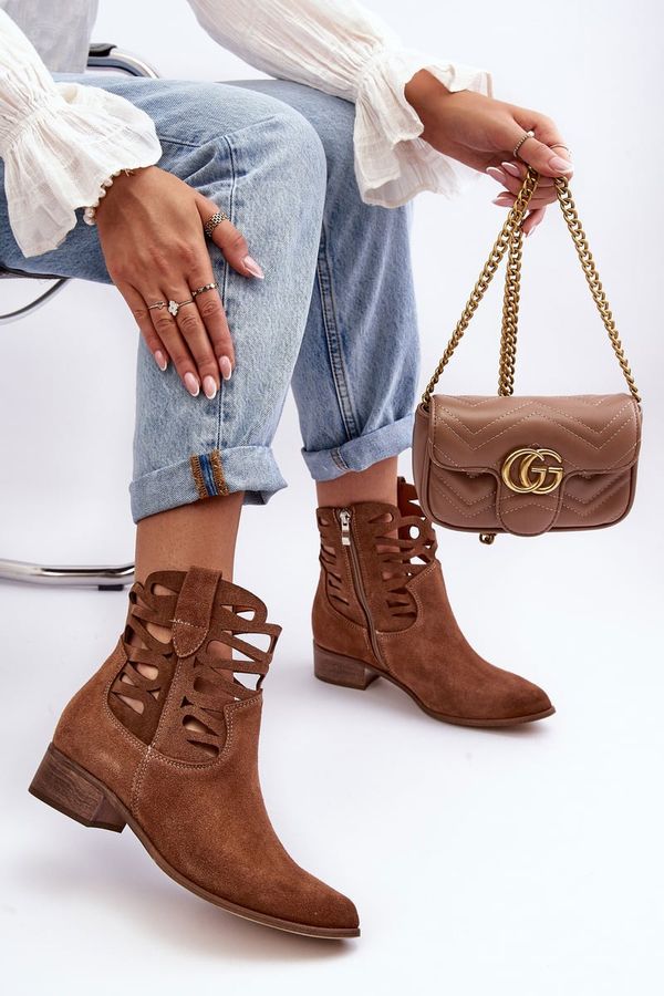 Lewski Shoes Lewski Shoes Дамски кожени боти с връзки Кафяви Lewski 3329