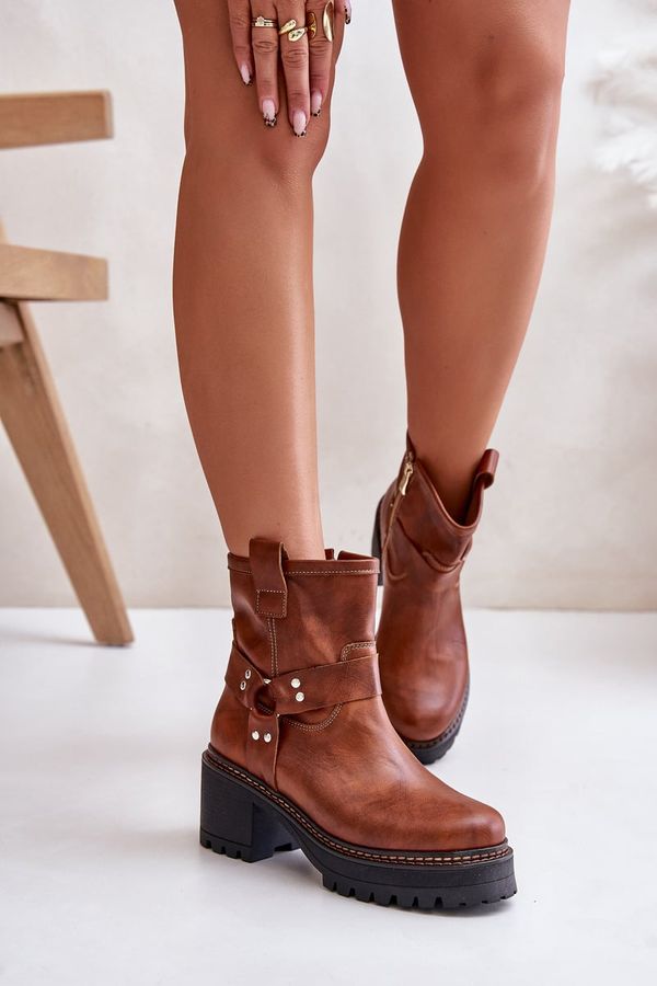 Lewski Shoes Lewski Shoes Дамски кожени ботуши с цип Кафяви Lewski 3435