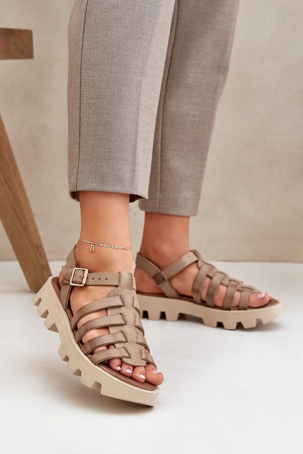 Lewski Shoes Lewski Shoes Дамски кожени сандали Зазу 3695 бежови